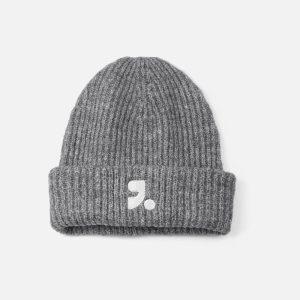 AUGOO Merino Wool Beanie for Men & Women, Gray Warm Knitted Winter Hats