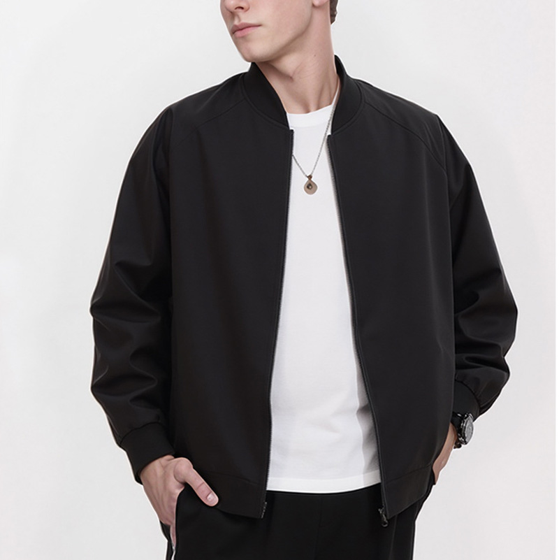 AUGOO Men's Black Jackets Fashion Stylish Lightweight Windbreaker Spring Fall Casual Jackets for Men - Image 3